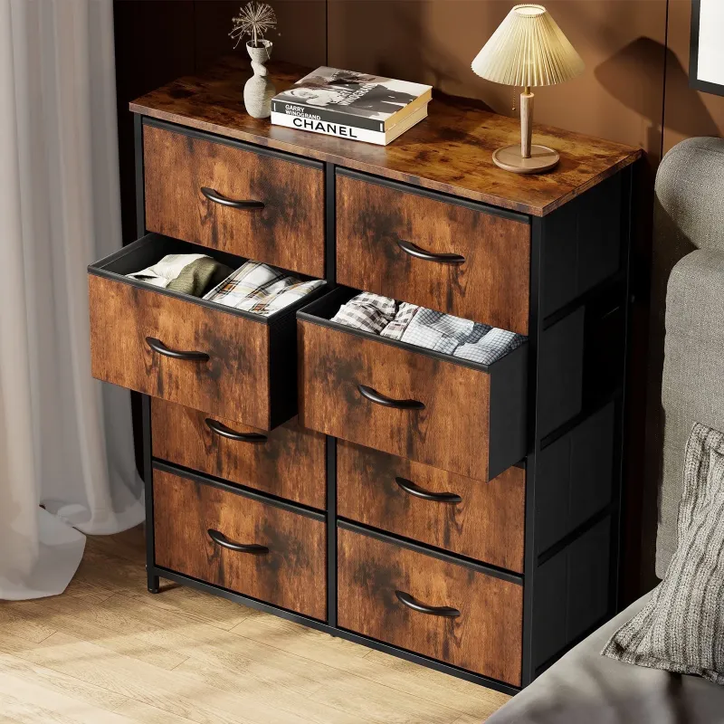 Photo 1 of 
CONCETTA 8-Drawer Fabric Dresser Storage Chest for Bedroom, Closet, Entryway, Storage Furniture for Adults, Rustic Brown