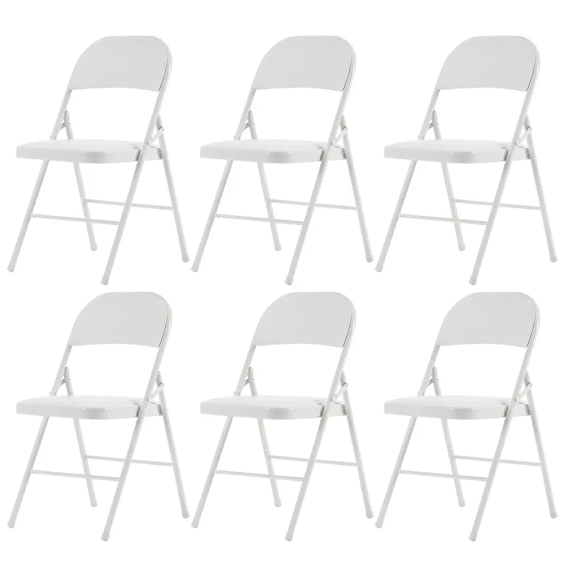 Photo 1 of 
UBesGoo Set of 6 Padded Folding Chair Portable Dining Chairs Heavy Duty Party Chairs with Metal Frame White