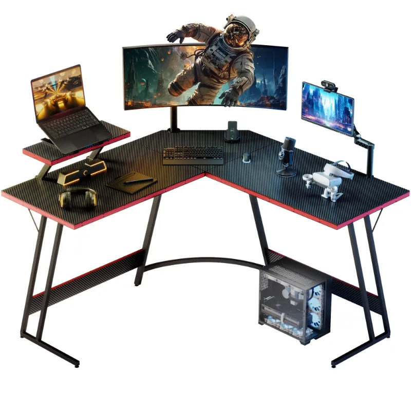 Photo 1 of 
Homall L-Shaped Gaming Desk 51.2 Inches Corner Office Desk with Removable Monitor Riser, Black