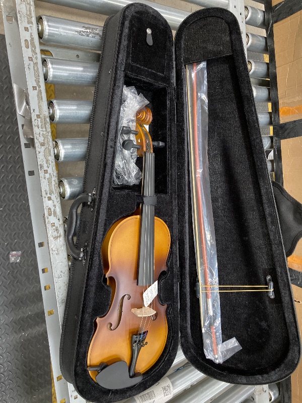 Photo 1 of ADM Violin 3/4 Full Size, Adults Violin Beginner Set with Fingerboard Sticker, Shoulder Rest and Tuner