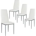 Photo 1 of Ktaxon White Dining Chairs with Back 4 PU Leather Chairs for Dining Room Kitchen Furniture Breakfast