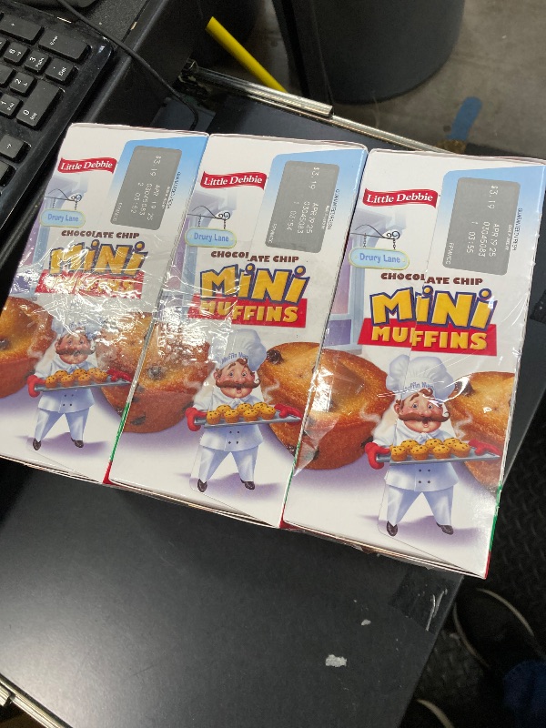 View 3 of 3 Pack Little Debbie Chocolate Chip Mini Muffins, 20 Mini Muffins in 5 Pouches in each box ***(BB:4/19/2025)***
