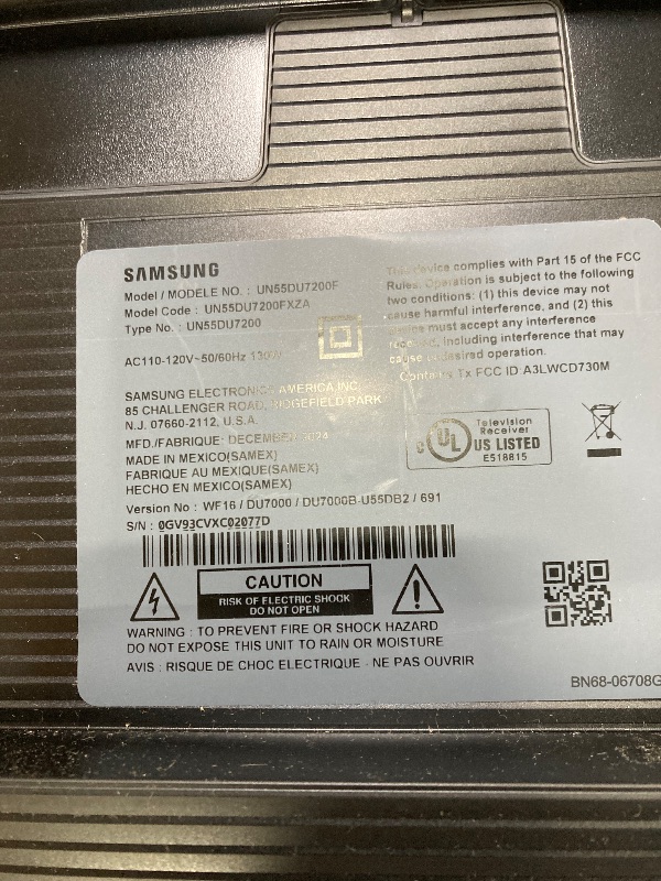 Photo 1 of SAMSUNG 55-Inch Class Crystal UHD 4K DU7200 Series HDR Smart TV w/Object Tracking Sound Lite, PurColor, Motion Xcelerator, Mega Contrast, Q-Symphony...