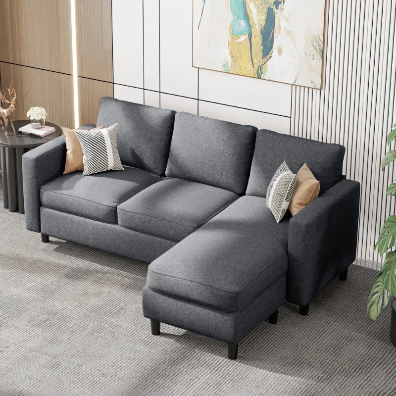 Photo 1 of ***MAYBE PARTS ONLY***
Sobaniilo Sectional Sofa Free Combination Sectional Couch Small L-Shaped Linen Fabric Sofa for Living Room(Dark Gray)