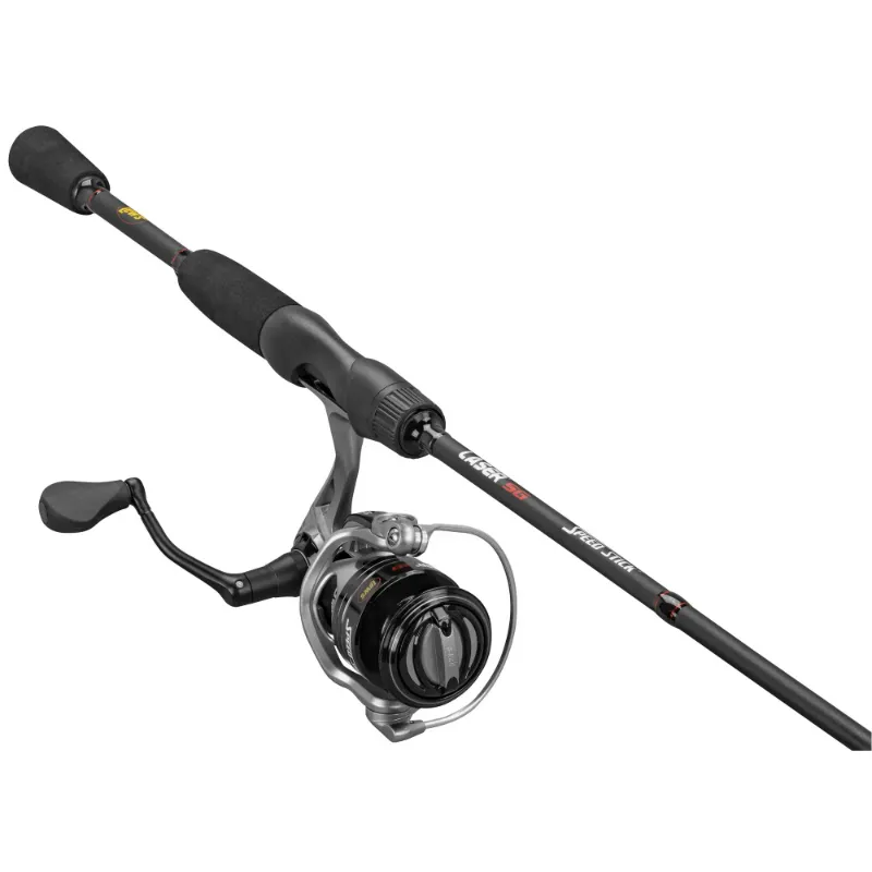 Photo 1 of ***REEL IS STUCK*** Lew's Laser LSG Speed Spin Spinning Reel and Fishing Rod Combo, 6-Foot 6-Inch 1-Piece Rod, Size 30 Reel, Silver/Black