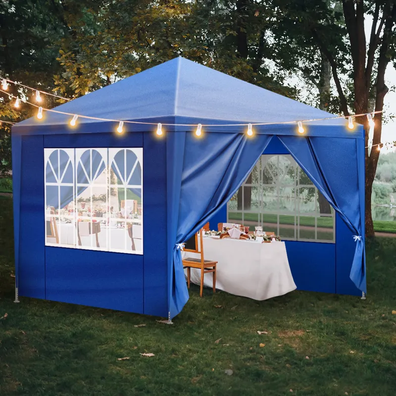 Photo 1 of ***MISSING PARTS**Zimtown 10' x 10' Canopy Party Tent Wedding Canopy Patio w/ 4 Side Walls Blue