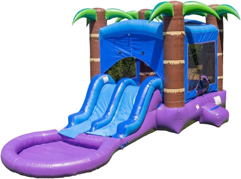Photo 1 of ***NO BLOWER/BOX 1 OF 2***HeroKiddo Enchanted Forest Commercial Grade Bounce House with Dual Slide for Kids and Adults (with Blower), 100% PVC Vinyl, Basketball Hoop, Outdoor Indoor, Inflatable, Birthday Party Rental