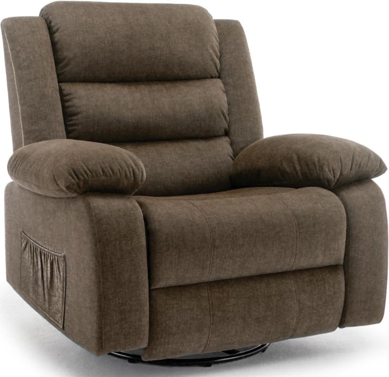 Photo 1 of ***SEE NOTES***HomePop Home Décor Upholstered 360° Barrel Back Swivel Chair | Accent Chairs for Living Room & Bedroom | Decorative Home Furniture, Dark Brown Boucle