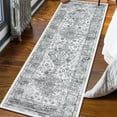 Photo 1 of ***HAS SOME STAINS**MeyJey 2'x6' Boho Runner Rug for Hallways, Non Slip Machine Washable Rugs Vintage Indoor Floor Carpet for Bedroom Kitchen Living Room Laundry Room, Light Gray