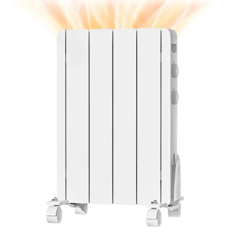 Photo 1 of BREEZEHEAT 800W - Electric Wall/Freestanding Aluminium Radiator Heater(Knob control), Adjustable Thermostat, Timer & Safety Protection for Indoor Use in Living Room/Bedroom/Bathroom
