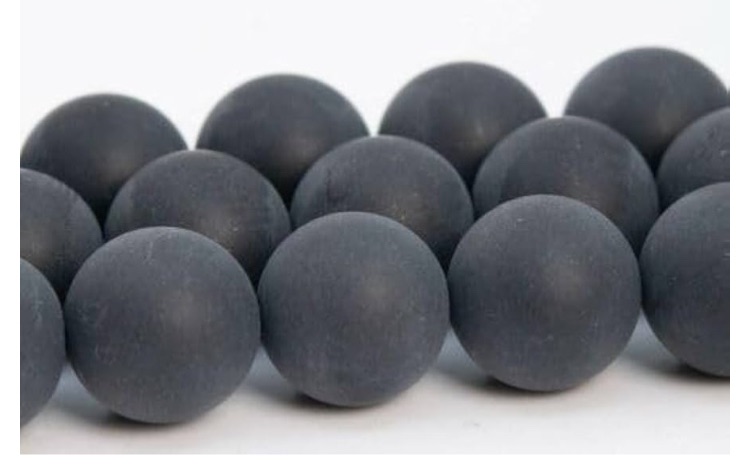 Photo 1 of 10mm Natural Matte Black Agate Beads Grade AA Round Loose Beads Full Strand Fast Free Supply