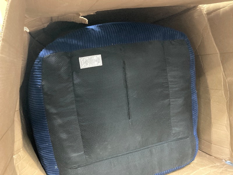 Photo 1 of ***HAS TEARS ON INSIDE SIDE***MAXYOYO Bean Bag Chair, Tufted Bean Bag Couch Lazy Chair, Living Room Sofa Couch with Filler for Adult Teens Kids, Corded Fabric Accent Sofa for Bedroom Dorm, Navy