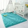 Photo 1 of  Luxury Fluffy Rug Ultra Soft Shag Carpet for Bedroom Living Room Big Area Rugs Home Decorative,5'X8',Turquoise Blue