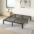 Photo 1 of  12 inch Queen Bed Frame, Easy Assembly, No Box Spring Needed, Heavy Duty Metal Platform Queen Size, Noise Free, Black
