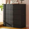 Photo 1 of  Black Chest of Drawers Dresser Wood Organizer Cabinet,4 Drawer Nightstand Side Table,Furniture for Bedroom