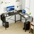 Photo 1 of  L Shaped Computer Corner Desk, Gaming Table 50 inch PC Writing Study Desk for Home Office Dorm Small Space, Black