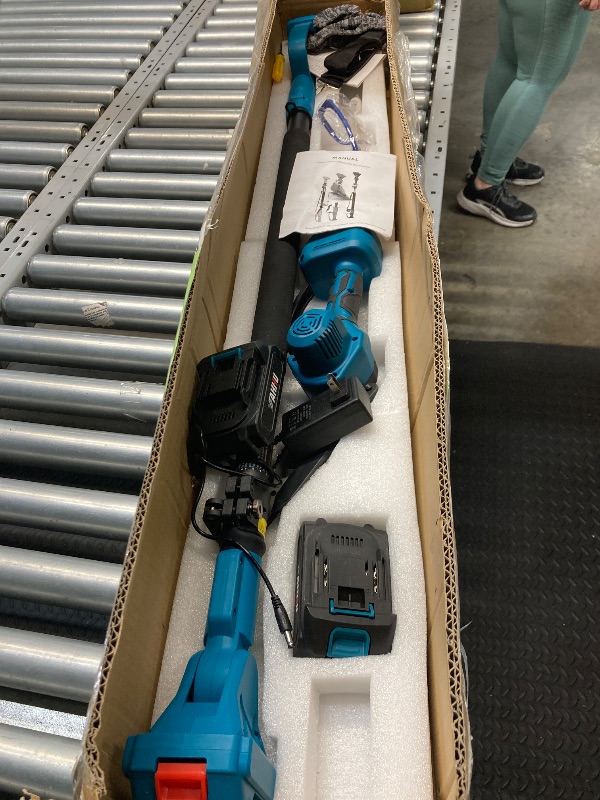Photo 1 of 2-in-1 Cordless Pole Saw, 6-inch Pole Chainsaw Mini Handheld Chainsaw, 15 ft Extension Pole Saw for Effortless Tree Trimming