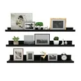 Photo 1 of 36 Inch Floating Wall Shelves Picture Display Ledge Set of 3 Black Floating Shelf for Wall Decoration