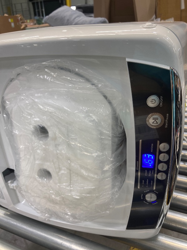 Photo 1 of BLACK+DECKER 0.9 Cu. Ft. Portable Washer, 6.6 lb. Capacity Washing Machine for Homes & Apartments, 5 Wash Cycles, Quick Connect Sink Adapter and Drain Hose Included, Transparent Lid, BPWM09W, White