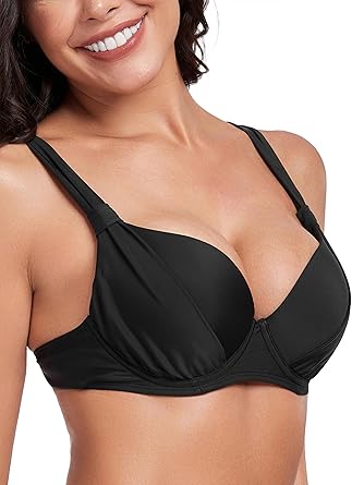 Photo 1 of Ocean Blues Women's Underwire Bikini Tops Retro Push Up Bathing Suit Top LARGE