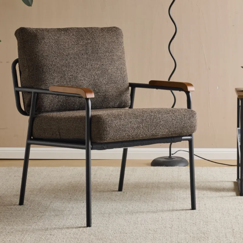 Photo 1 of ***see comment***Ktaxon Modern Accent Chair, Linen Fabric Single Sofa, Rubberwood Armrests, Metal Frame Ideal for Lounge Spaces Coffee
