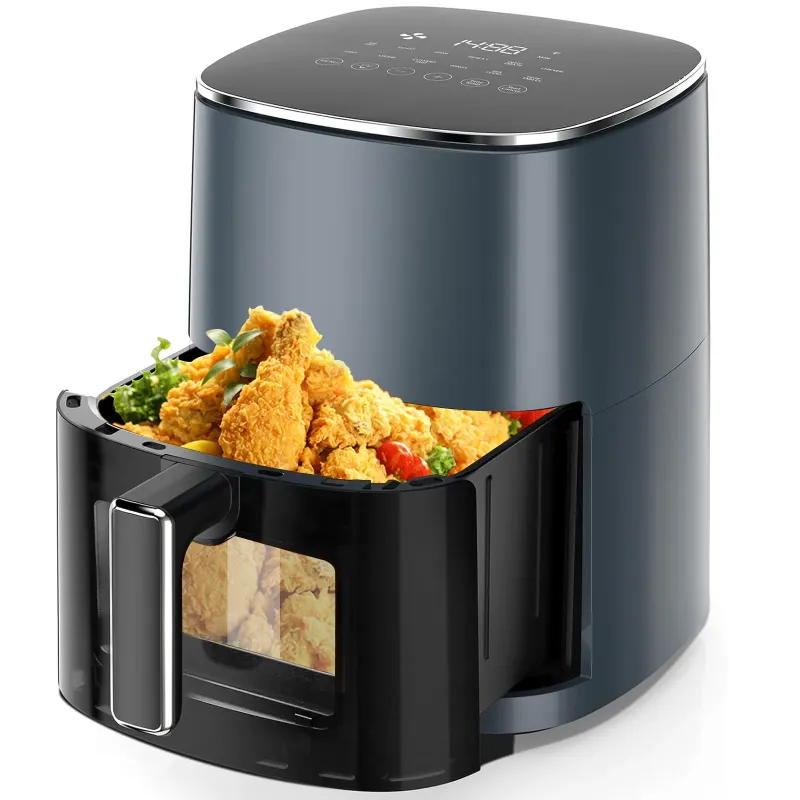Photo 1 of ***DOES NOT WORK PROPERLY/PARTS ONLY**Smiaoer 6 Qt Compact Air Fryer Toaster Oven with Digital LED Touchscreen Electric Hot Oven, Oilless Multifunctional Cooker with Auto Shut-Off,Gray
