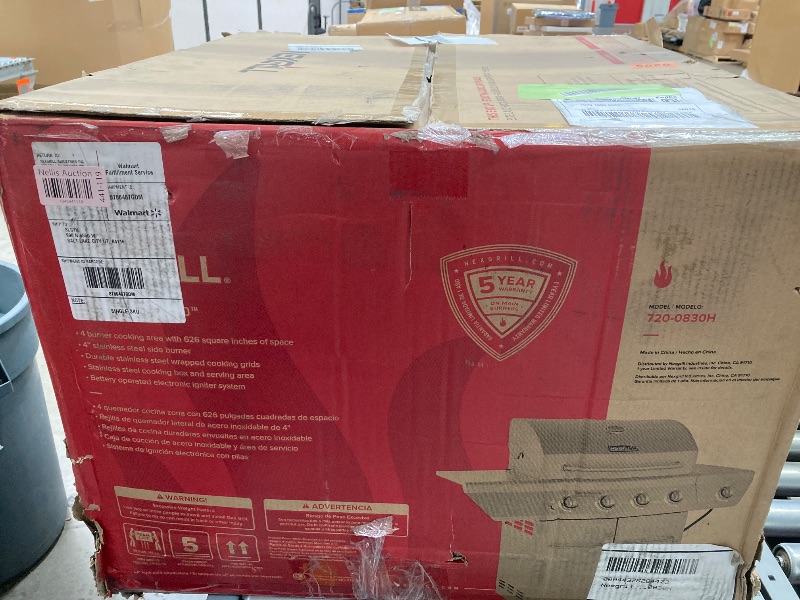 Photo 1 of ***MISSING MAJOR PARTS****Nexgrill 4-Burner Propane Gas Grill with Side Burner, Stainless Steel Frame, 626 SQ In Total Cooking Space, 60,000 BTUs Output, BBQ Grill Perfect for Outdoor Gatherings - 720-0830H

