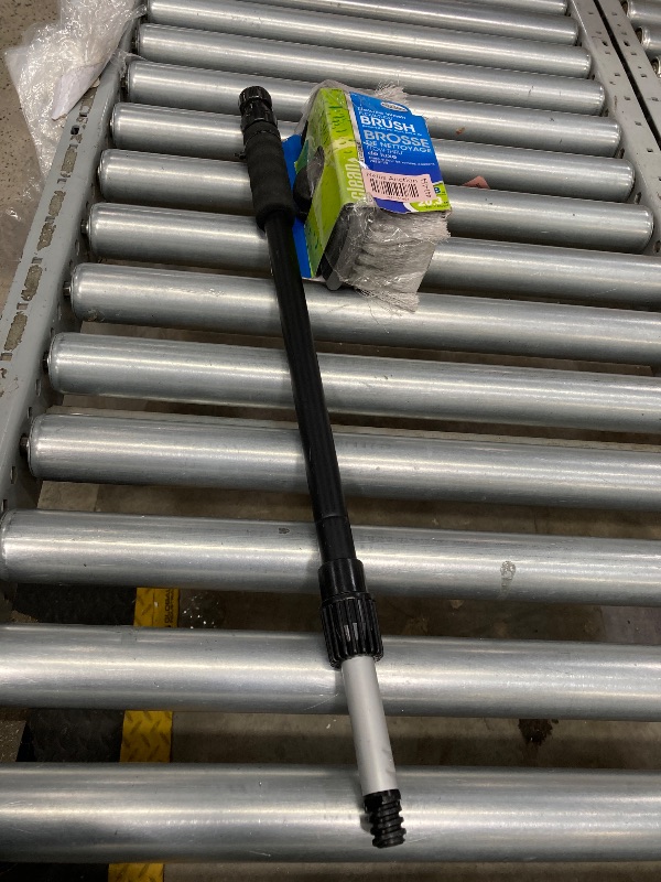 Photo 1 of Carrand 92022S Flow-Thru 8" Deluxe Wash Brush with 40" Extension Pole , Grey