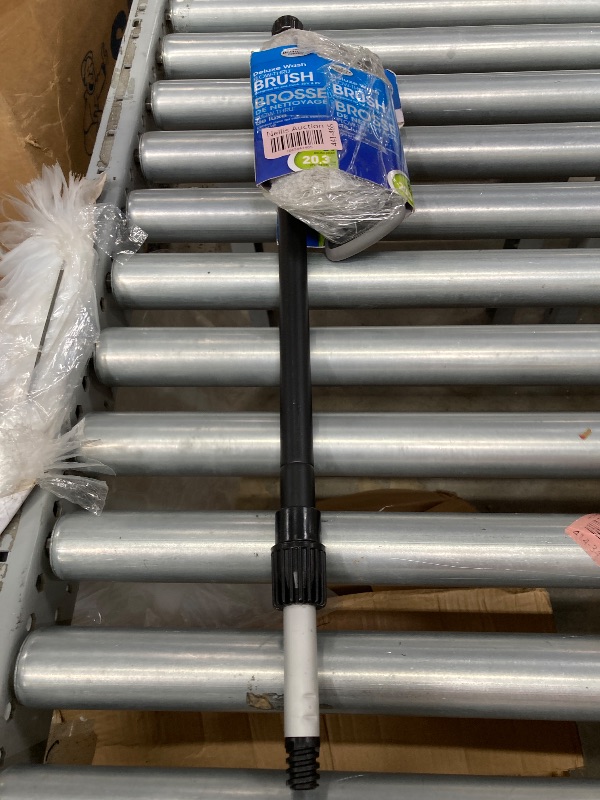 Photo 1 of Carrand 92022S Flow-Thru 8" Deluxe Wash Brush with 40" Extension Pole , Grey