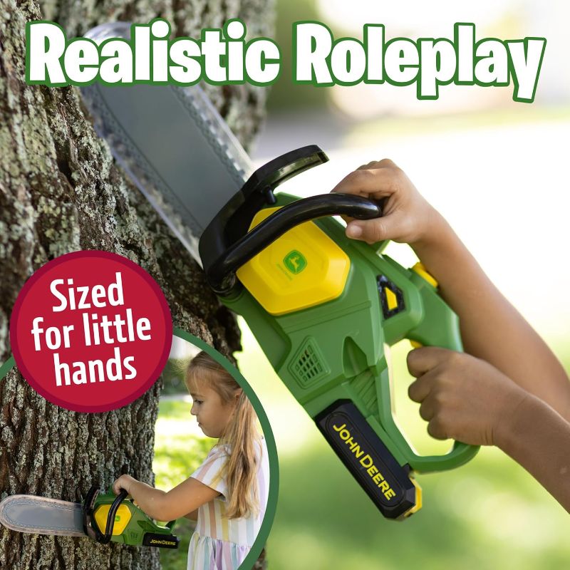 Photo 1 of ***MISSING PIECES***John Deere Power Tools Chainsaw Toy, Construction Tool with Lights and Sounds, Pretend Play Toy for Boys
