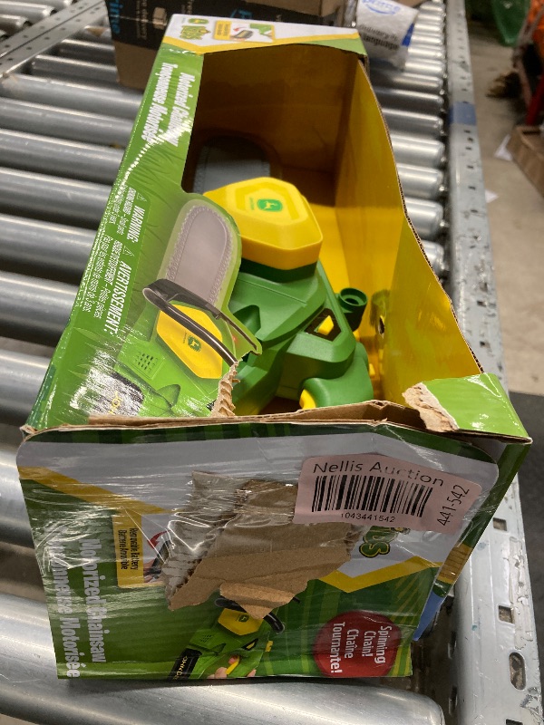 Photo 1 of ***MISSING PIECES***John Deere Power Tools Chainsaw Toy, Construction Tool with Lights and Sounds, Pretend Play Toy for Boys
