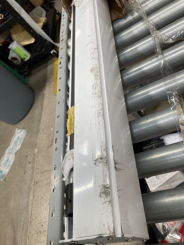 Photo 1 of Tensioned Motorized Electric Drop Down 4K/8K Projection Screen, 120" Diagonal 16:9 Matte White with White Aluminum Case Silver Ticket Products P169120