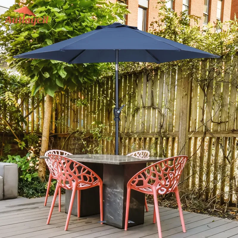 Photo 1 of 
Autlaycil 7.5FT Patio Umbrellas with Push Button Tilt and Crank, Navy Blue