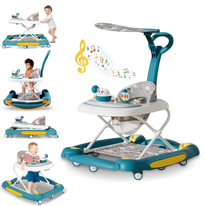 Photo 1 of  6-in-1 Baby Walker, Foldable Push Walker with Musical Activity Station