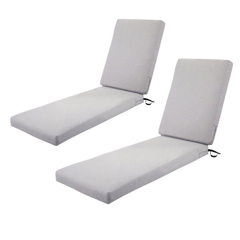 Photo 1 of 2-Pack Patio Chaise Lounge Cushion Water-Resistant Heavy Duty 3" Thickness high-density foam with Washable Cover