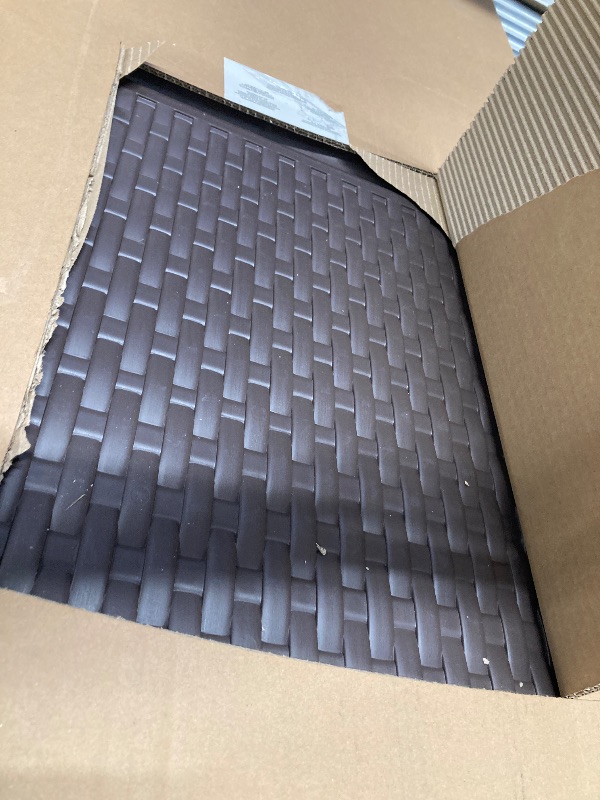Photo 1 of Amazon Basics Outdoor Patio Storage Box 150 Gallon Deck Box, Waterproof and Weather-resistant, Furniture Cushions Garden Tools, Brown
