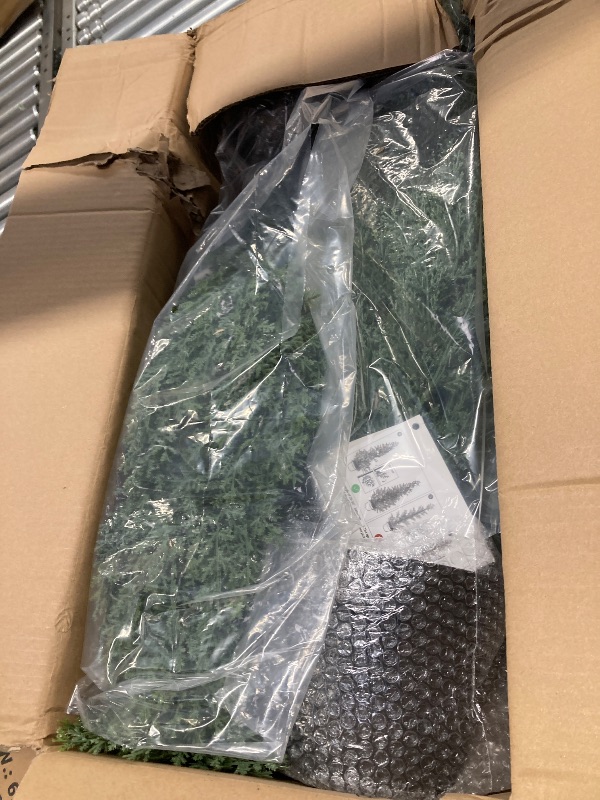 Photo 1 of 7.5ft. Unlit Slim Platform Artificial Christmas Tree with Shelves
