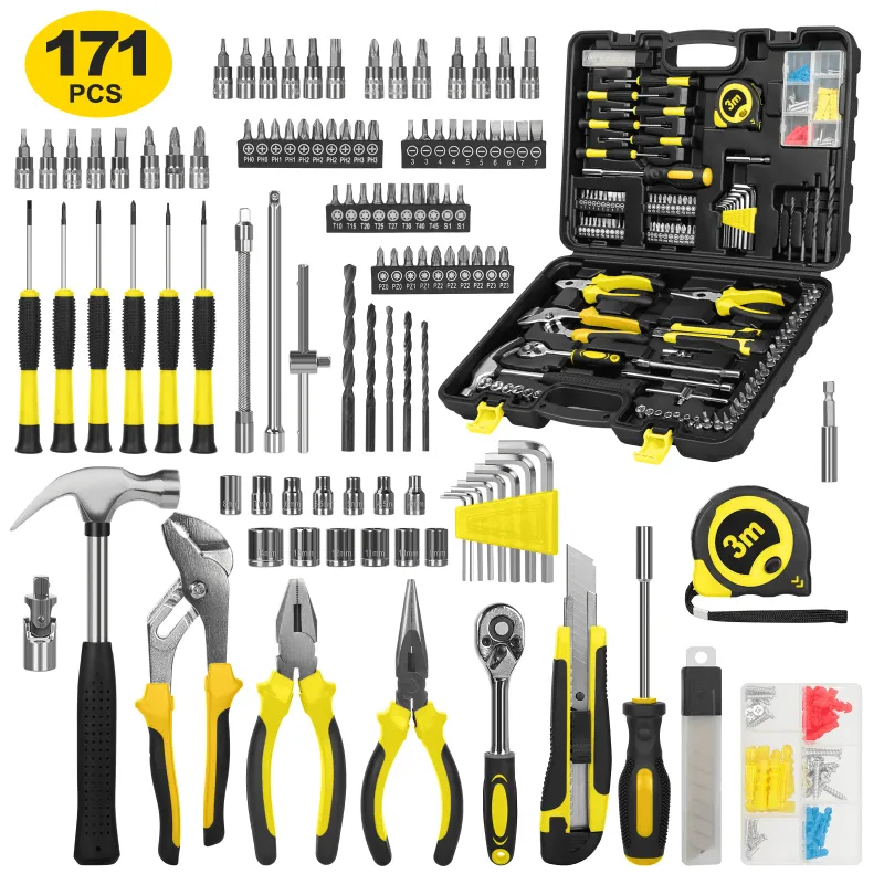 Photo 1 of 171 Piece Socket Wrench Auto Repair Tool Combination Package 1/4" Ratchet Wrench, Household Tool Set General Mechanic Tool Kit and Socket Set, Mixed Tool Set Hand Tool Kit with Toolbox Storage Case