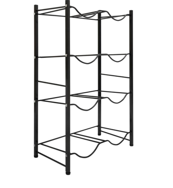 Photo 1 of 5 Gallon Water Jug Holder, 4-Tier Double Row Water Bottle Holder for 8 Jug, Heavy Duty Bottle Storage Rack for Kitchen Office Garage (Black)