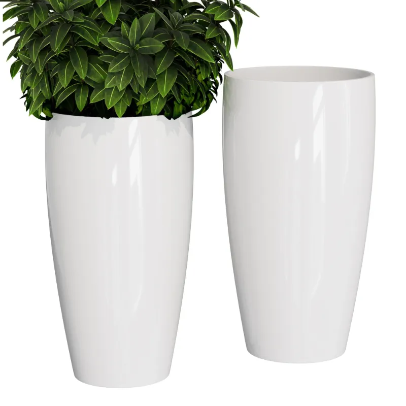 Photo 1 of ***ONLY ONE***QCQHDU 24 inch Tall Planters for Outdoor Plants Set of 2, Large Planters for Indoor Outdoor Plants, Decorative Lightweight Flower Pots for Front Porch, Patio, Deck?White?