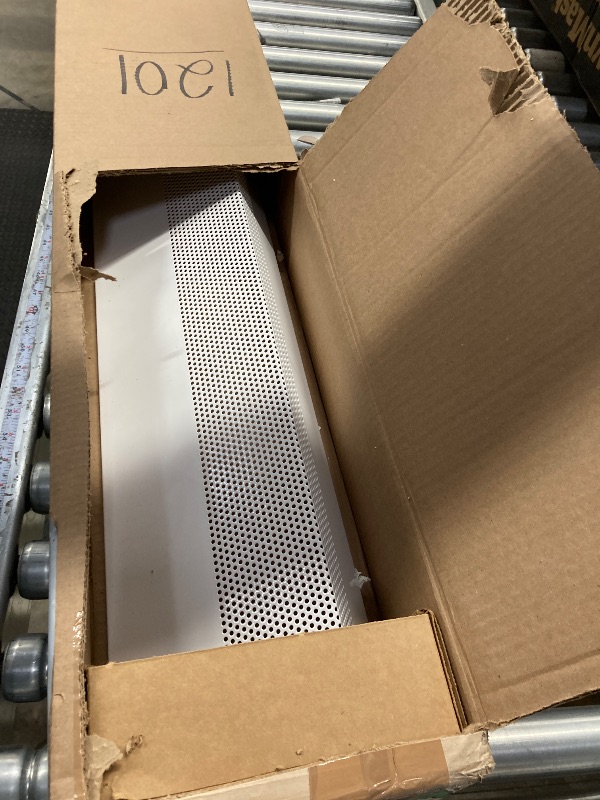 Photo 1 of Baseboarders Basic Series 6 ft Galvanized Steel Easy Slip-On Baseboard Heater Cover + Left & Right Endcaps for Hydronic [Water] Systems-White [6 ft Cover + L&R End Caps Bundle] BC001-72-EC004 Set-WHT
