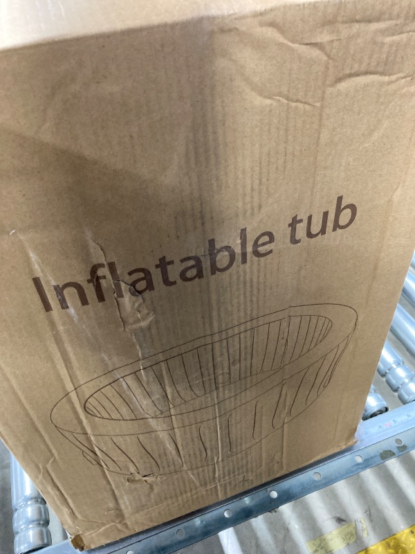 Photo 1 of **ONLY BOX 2 OF 2, MISSING 1 BOX***GianToucan 2-4 Person Inflatable Hot Tub, Portable Outdoor Spa with 146 Soothing Air Jets(73" x 28"), Portable Hot Tub with Cover and Heater Pump, Blue