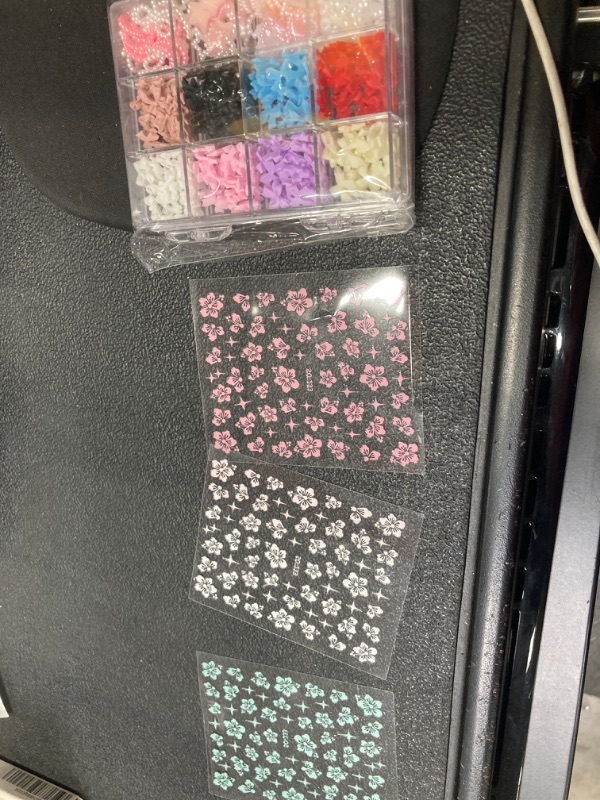 Photo 1 of 500 Pcs 3D Bow Nail Charms and Flatback Pearls Set, Colorful Nail Bow-Knot Charm,Pink,White Star Heart Moon Cute Nail Gems, 2,3,4mm White Nail Pearls for Nail Art DIY Decoration
