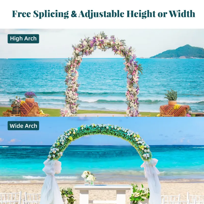 Photo 1 of Firstness Wedding Arch, Metal Backdrop Stand for Wedding Decoration Baby Shower Party, 7.6ft / 5.8ft High Garden Arbor for Various Climbing , White (No Flowers)
