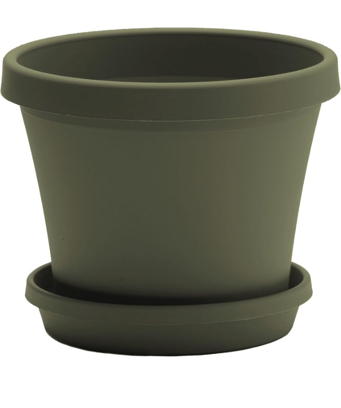 Photo 1 of Bloem Terra Pot Round Planter: 16" - Living Green - Matte Finish, Durable Resin, Traditional Style Pot, for Indoor and Outdoor Use, Gardening, 8 Gallon Capacity, Saucer Not Included