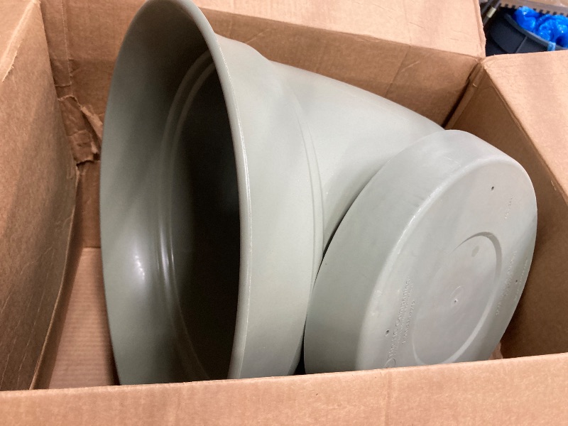 Photo 1 of Bloem Terra Pot Round Planter: 16" - Living Green - Matte Finish, Durable Resin, Traditional Style Pot, for Indoor and Outdoor Use, Gardening, 8 Gallon Capacity, Saucer Not Included