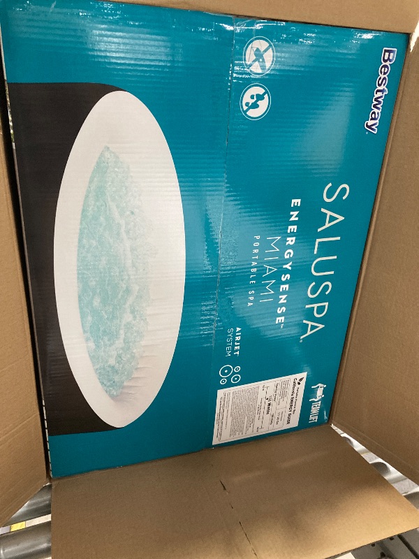 Photo 1 of ***SEE COMMENTS****Bestway SaluSpa Miami EnergySense AirJet Inflatable Hot Tub Spa (71" x 26") | Portable Hot Tub with 2 Covers (1 Energy-Efficient Thermal Cover and 1 Standard Cover) | Fits Up to 2-4 Persons | Black