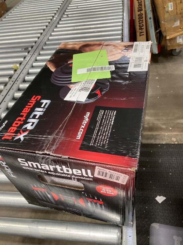 Photo 1 of ***only one****FitRx SmartBell 2-Pack, Two 25lbs. Quick-Select 9 in 1 Adjustable Dumbbell for Home Gym, 5-25lbs. Weight in 2.5lbs Increments

