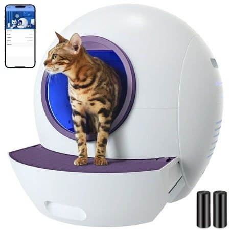 Photo 1 of ELS PET Self Cleaning Cat Litter Box for Cats, Automatic Cat Litter Box Self Cleaning 60L Large Box, Spaceship Box App Control & Odor-FreE