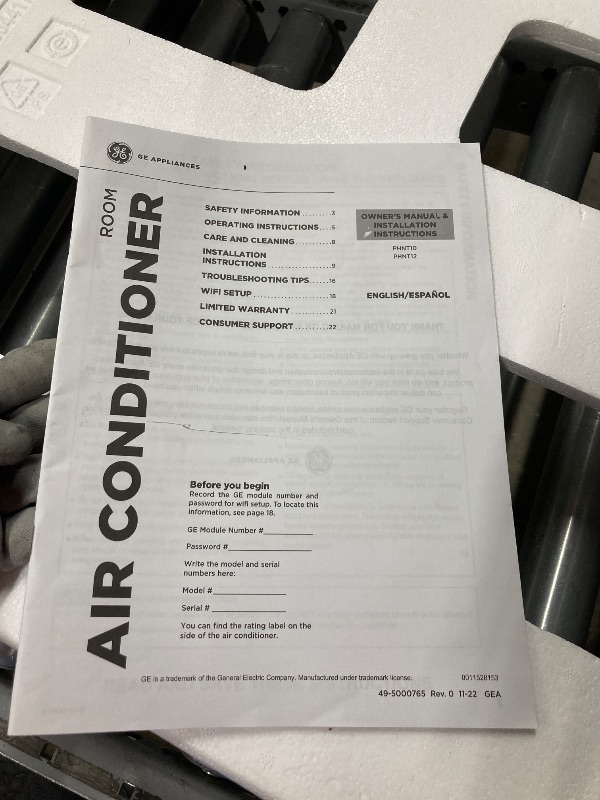 Photo 1 of **ITEM DOES NOT WORK****GE Profile ClearView Inverter Window AirConditioner Unit, 12,200 BTU,115 Volt,U-Shaped Adjustable Depth,Energy Efficient Cooling up to 550 sq ft.,Ultra Quiet, SMART Home Capable,Includes Remote,White